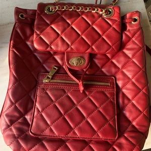 Red Quilted Backpack